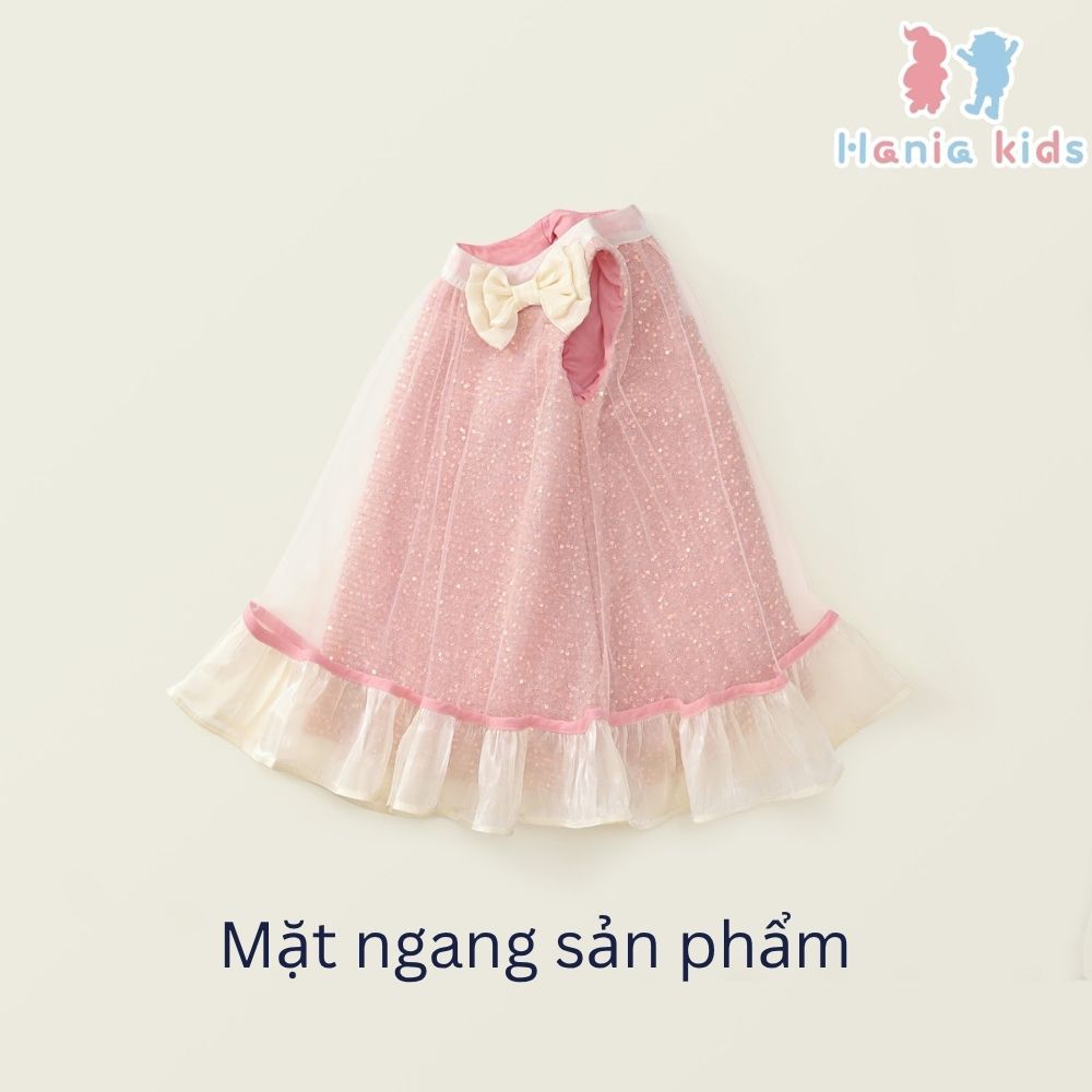 Váy Cho Bé Gái, Váy Công Chúa Thiết Kế Kim Sa 3 Lớp Kèm Nơ Chất Liệu Voan Tơ Mềm Mại