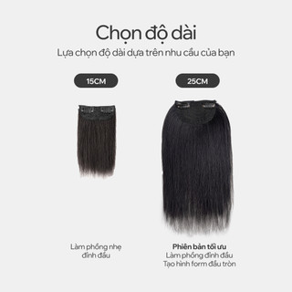 Bộ 2 Dải Tóc Kẹp Phồng CAPELLI Làm Phồng Chân Tóc Dệt Thủ Công Từ Tóc Thật