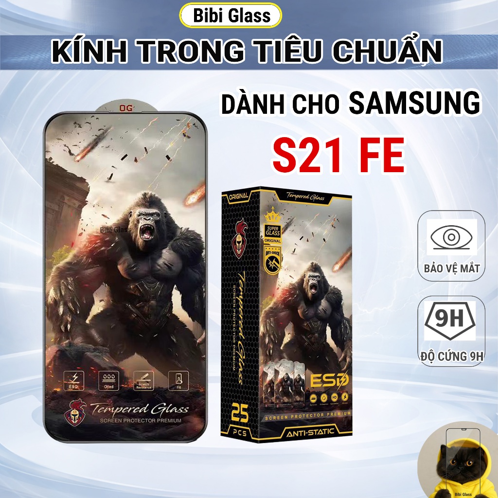 Kính cường lực Samsung S21 FE trong suốt chiến binh full màn miếng dán điện thoại ss
