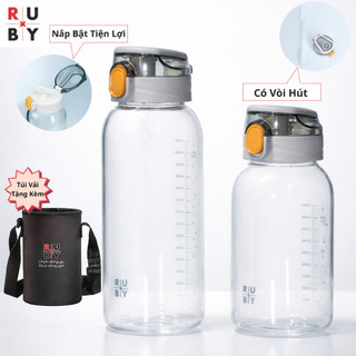 Bình Thủy Tinh Cao Cấp Nắp Bật Tiện Lợi, Dung tích 750ml - 1000ml, Chịu Nhiệt Cao, Bền Bỉ