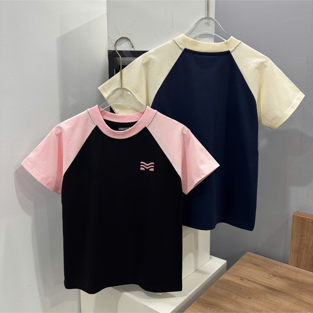 Áo Thun Trơn Phối Tay Màu Xinh Yêu, Chất Cotton Mềm Mịn, Có Kèm Hình Thật.