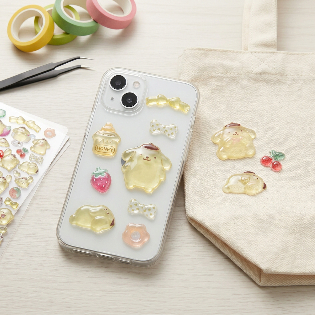 Sticker 3D Pha Lê Hình Sanrio – Hello Kitty, Melody, Cinnamoroll – Tem Dán Ốp Điện Thoại Chống Nước,  Đồ DIY Cực Xinh