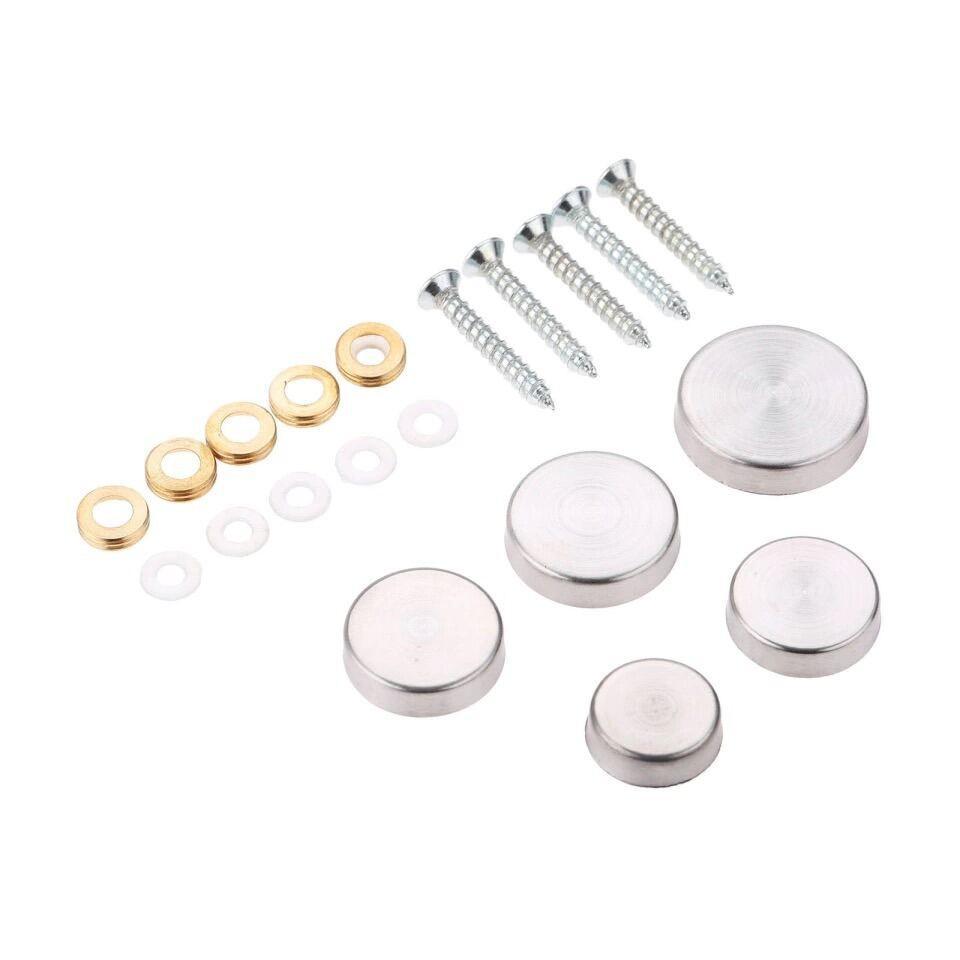 Combo 8 nắp chụp đầu vít inox 304 BEDO - Mũ chụp vít, chụp gương cầu thang, chống gỉ thẩm mỹ cao
