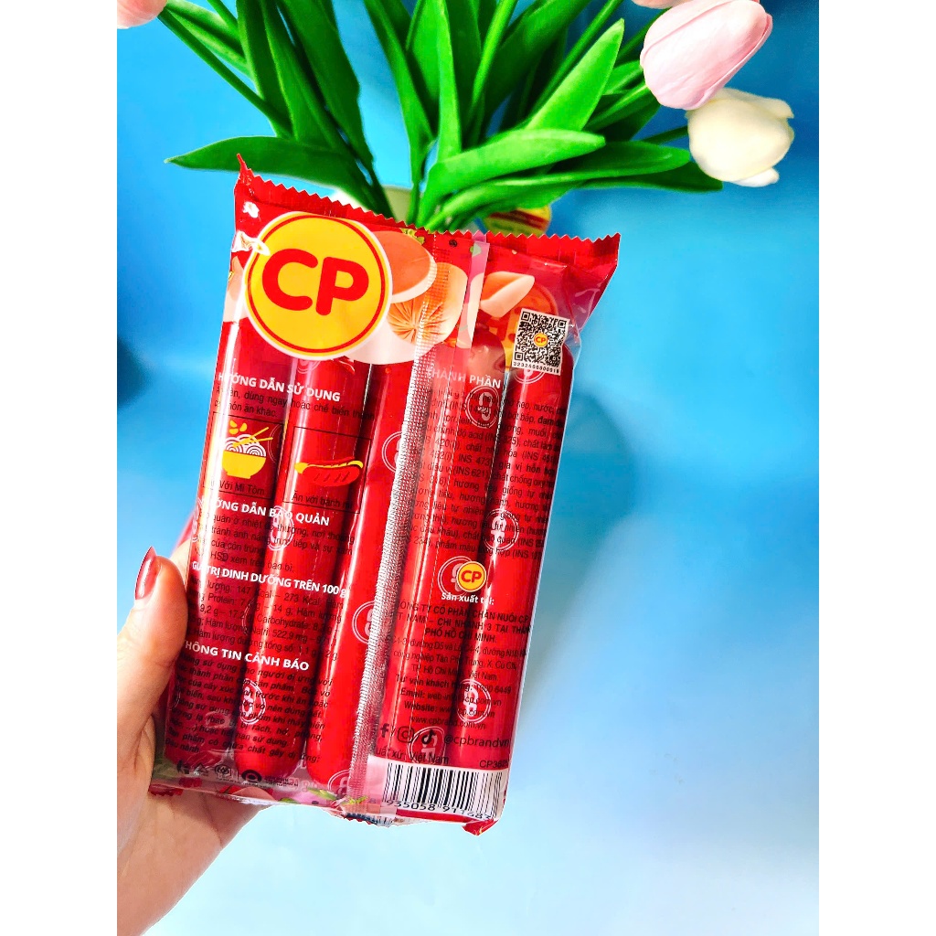 3 Gói Xúc Xích Heo CP Tiệt Trùng_Mỗi gói 200g_ Cây LỚN (5 Cây/ 1 Gói)