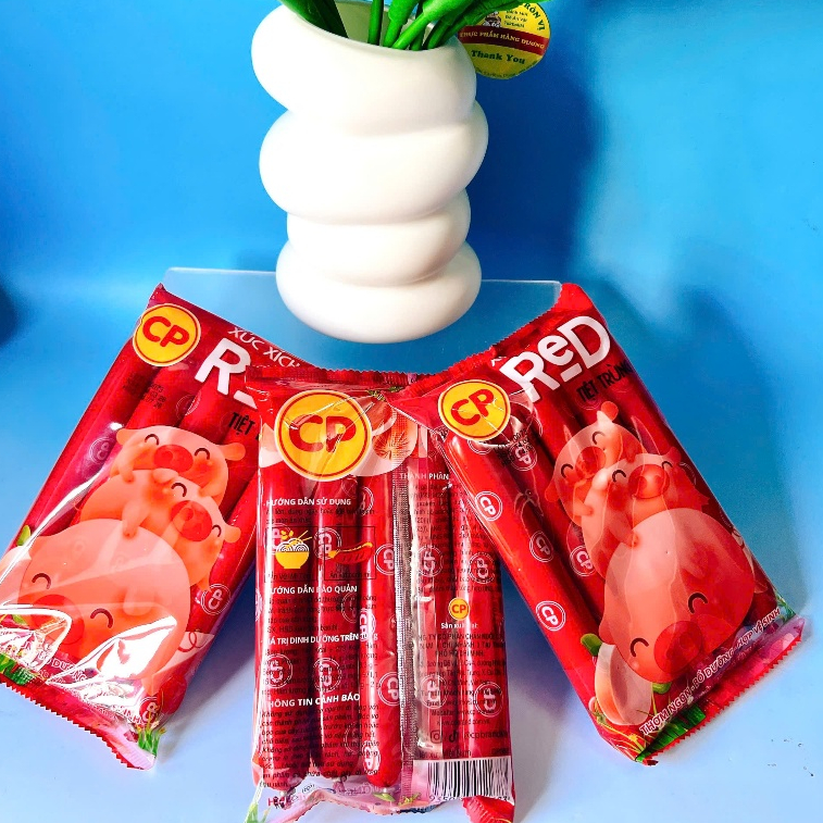 3 Gói Xúc Xích Heo CP Tiệt Trùng_Mỗi gói 200g_ Cây LỚN (5 Cây/ 1 Gói)