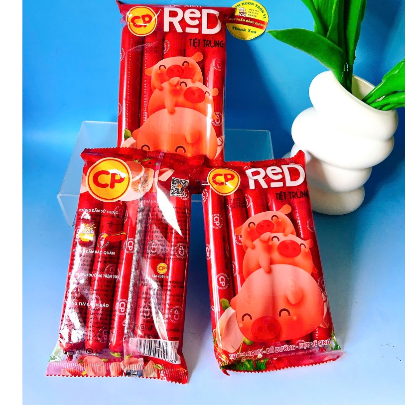 3 Gói Xúc Xích Heo CP Tiệt Trùng_Mỗi gói 200g_ Cây LỚN (5 Cây/ 1 Gói)