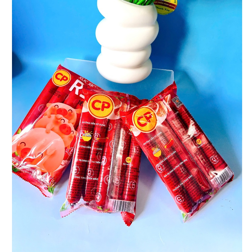 3 Gói Xúc Xích Heo CP Tiệt Trùng_Mỗi gói 200g_ Cây LỚN (5 Cây/ 1 Gói)