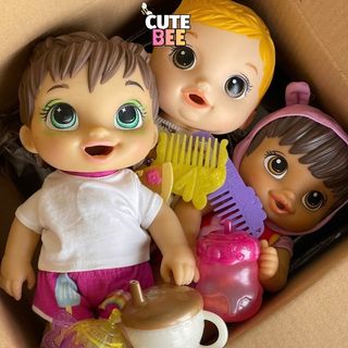 Set 3 Búp bê BABY ALIVE xuất Mỹ, cao 25cm, lỗi lem sơn - CUTEBEE tặng kèm phụ kiện