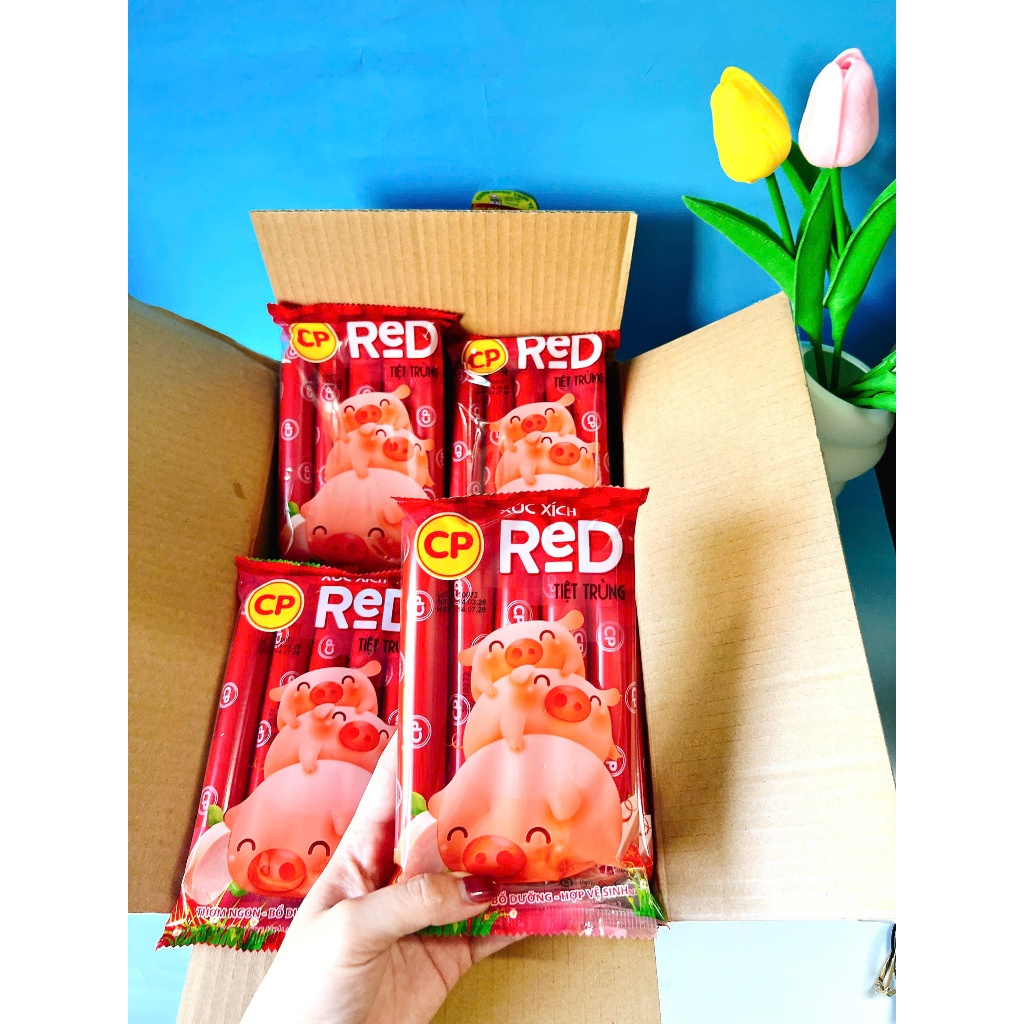 10 Gói Xúc Xích Heo CP Tiệt Trùng_Mỗi gói 200g_ Cây LỚN (5 Cây/ 1 Gói)