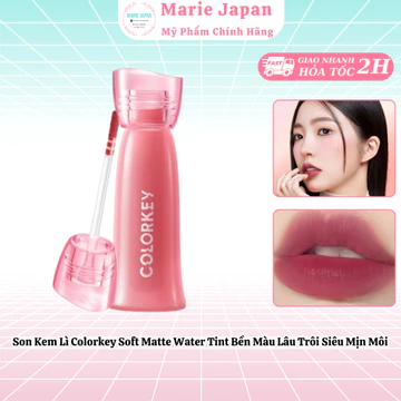 Son Kem Lì Colorkey Soft Matte Water Tint Bền Màu Lâu Trôi Siêu Mịn Môi
