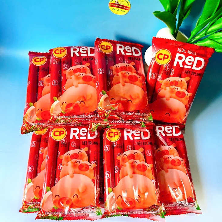 10 Gói Xúc Xích Heo CP Tiệt Trùng_Mỗi gói 200g_ Cây LỚN (5 Cây/ 1 Gói)