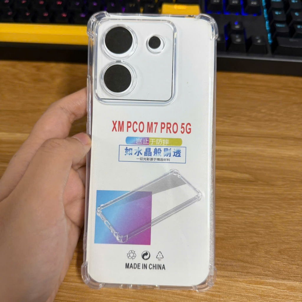Ốp lưng Poco M7 Pro 5G dẻo trong suốt silicon bảo vệ camera điện thoại toàn diện Vỏ bao đt sharkcase