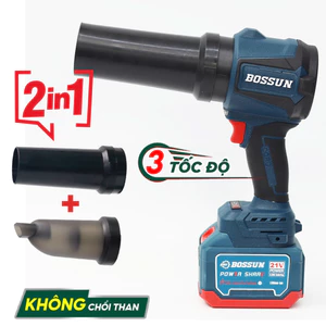 Máy Thổi Hút Bụi 2IN1 Pin BOSSUN BS-PL2IN1 21V, Áp Lực Gió 1000G Không Chổi Than, 3 Tốc Độ