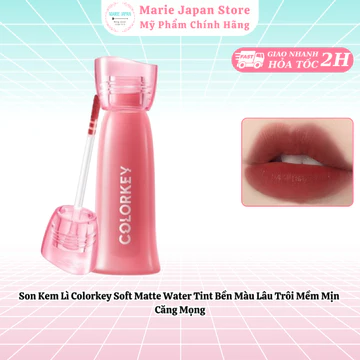 Son Kem Lì Colorkey Soft Matte Water Tint Bền Màu Lâu Trôi Mềm Mịn Căng Mọng