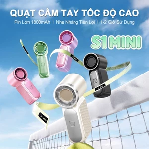 tay mini nhỏ gọn dễ thương có thể sạc lại qua USB -Quạt cầm tay Turbo làm mát với màn hình LED và điều chỉnh 100 tốc độ