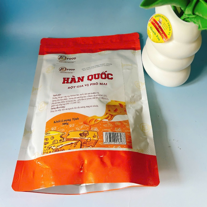 1kg bột phô mai Hàn Quốc màu hồng cam, vị béo mặn, thơm, rẻ