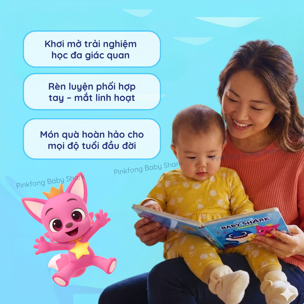 Sách tiếng anh có âm thanh chính hãng Hàn Quốc cho bé 1 2 3 4 5 tuổi Baby Shark Pinkfong