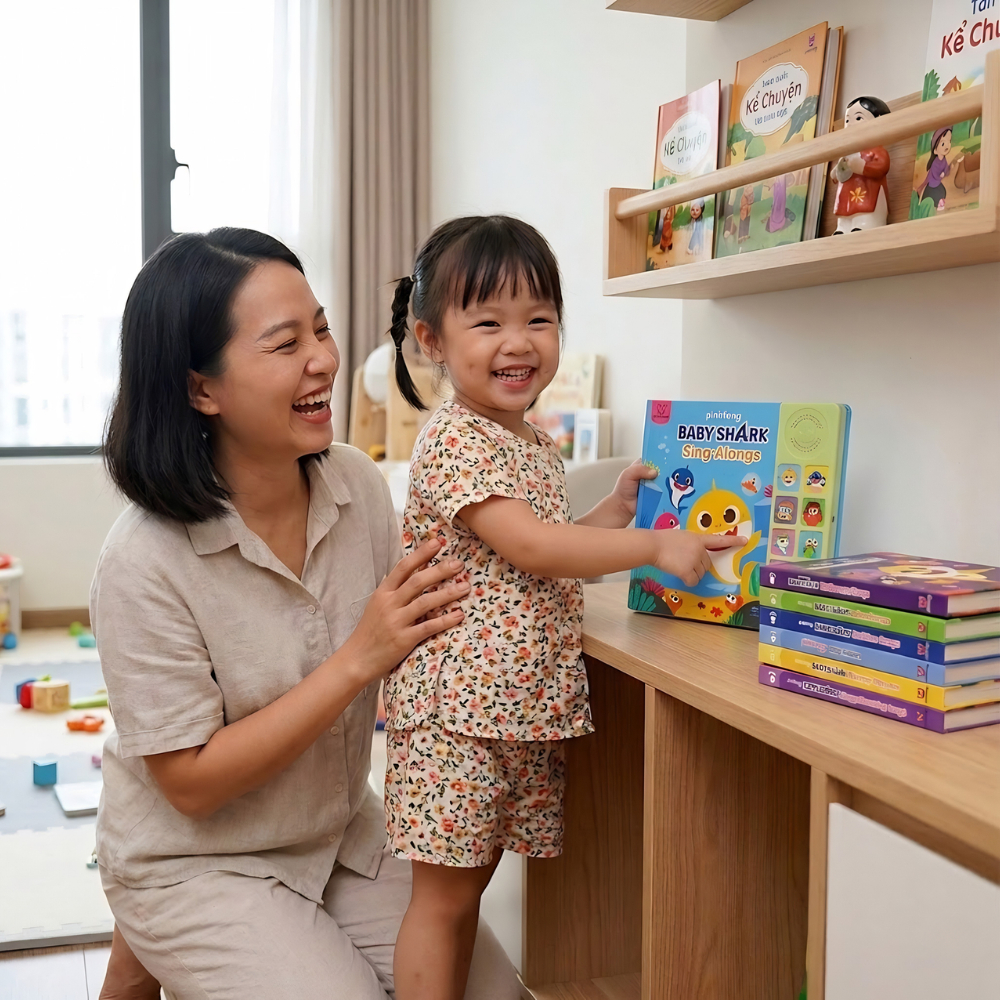 Sách tiếng anh có âm thanh chính hãng Hàn Quốc cho bé 1 2 3 4 5 tuổi Baby Shark Pinkfong