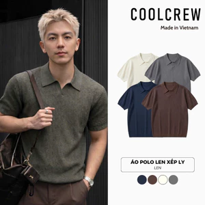 Áo Polo Len Xếp Ly 𝐂𝐎𝐎𝐋𝐂𝐑𝐄𝐖 Tay Ngắn Form Regular Fit Cao Cấp Mát Nhẹ Phong Cách Hàn Quốc ALH04 APN096