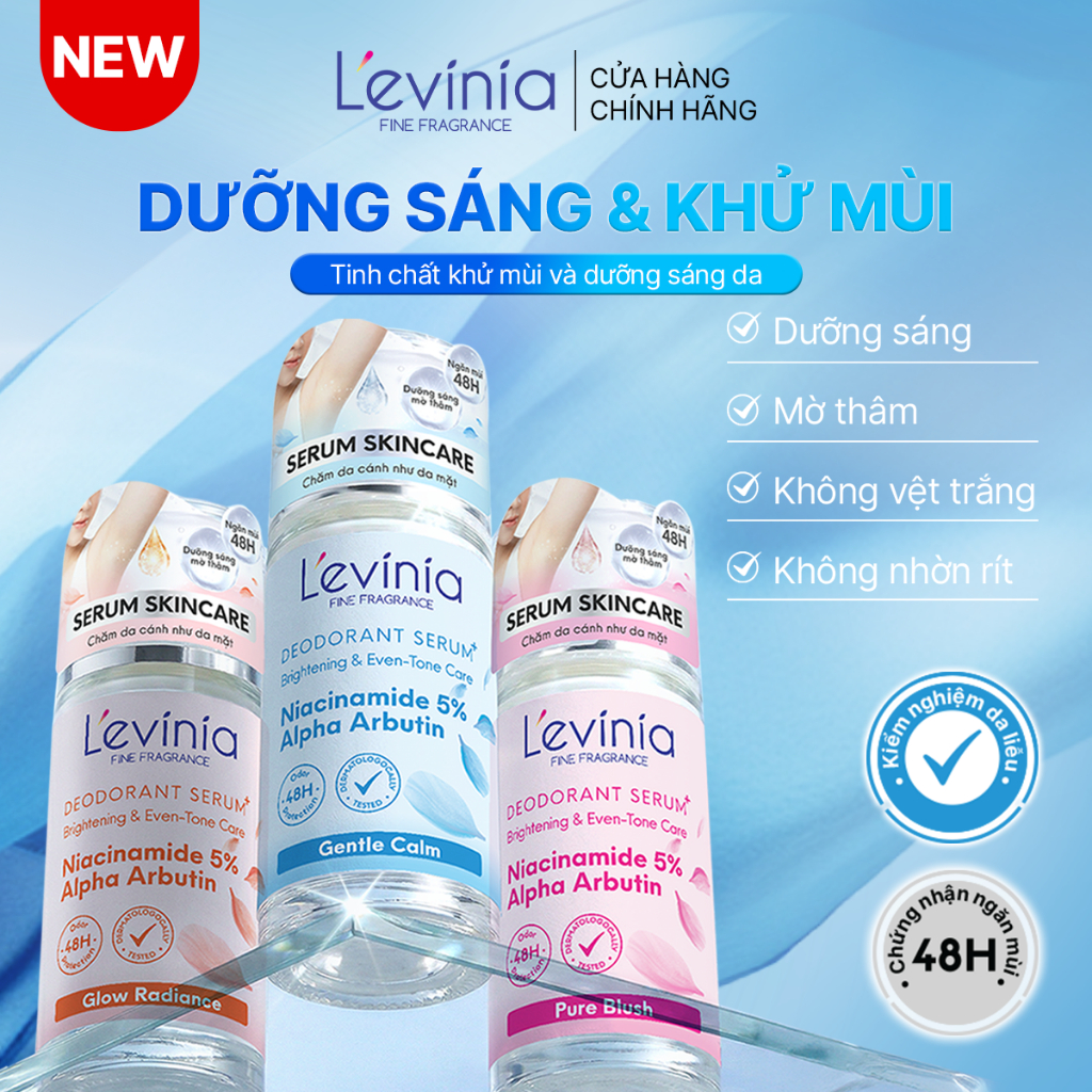 Tinh Chất Khử Mùi Dưỡng Trắng Sáng Da L'evinia Với 5% Niacinamide và Alpha Arbutin 55g