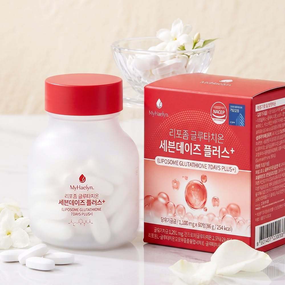 viên uống sáng da glutathione Viên uống sáng da Glutathione 7 Days Hàn Quốc hỗ trợ trắng sáng, đẹp da