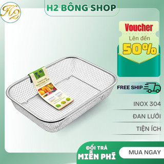 Rổ Đan Lưới Inox, Khay Đựng Ráo Dầu Inox 304