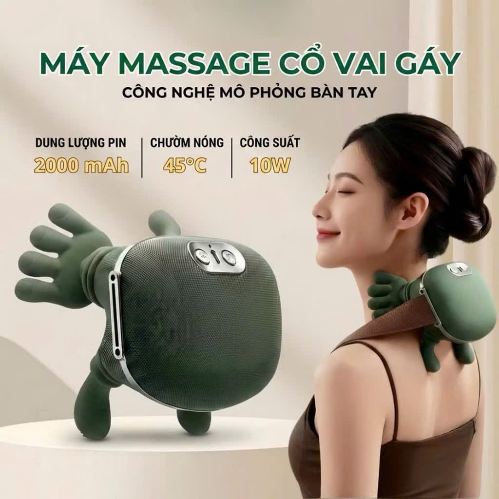 Máy Massage Cổ Vai Gáy N7 Mô Phỏng Bàn Tay Người Nhiệt Hồng Ngoại 45°C Giảm Đau Mỏi Tức Thì
