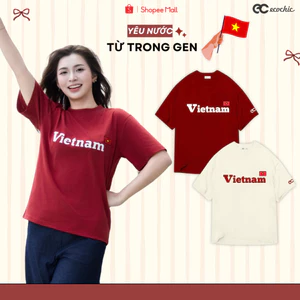 Áo Thun ECOCHIC Tri Ân In Chữ Việt Nam Hình In Cờ Đỏ Sao Vàng Yêu Nước Hàng Chính Hãng Unisex B165