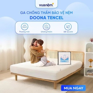 Ga giường thun lạnh Vua Nệm Doona Tencel chống thấm cho bé, Ga chống thấm thoáng mát mùa hè