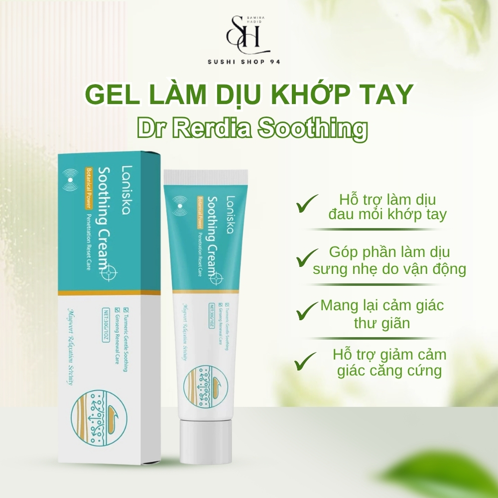 Gel Làm Dịu Khớp Tay Dr Rerdia Soothing Massage Gel Hỗ Trợ Giảm Đau Cổ Tay Ngón Tay, Khớp Cổ Vai Gáy 30g Shishop