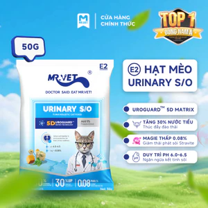 Hạt Cho Mèo MRVET E2 Gói Dùng Thử 50G Chăm Sóc Tiết Niệu Đa Chiều, 80% Đạm Động Vật Cao Cấp