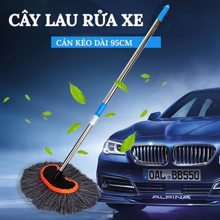 Cây Lau Rửa Xe Ô Tô Cán Dài,Có Thể Kéo Dài, Sợi Lau Mềm - Chổi Dài VER 4