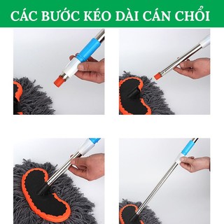 Cây Lau Rửa Xe Ô Tô Cán Dài,Có Thể Kéo Dài, Sợi Lau Mềm - Chổi Dài VER 4