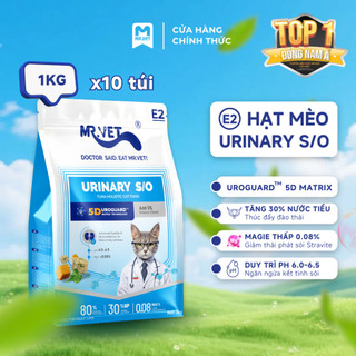 [MỚI] Hạt Cho Mèo MRVET E2 Combo 10 Gói 1KG Chăm Sóc Tiết Niệu Đa Chiều, 80% Đạm Động Vật Cao Cấp