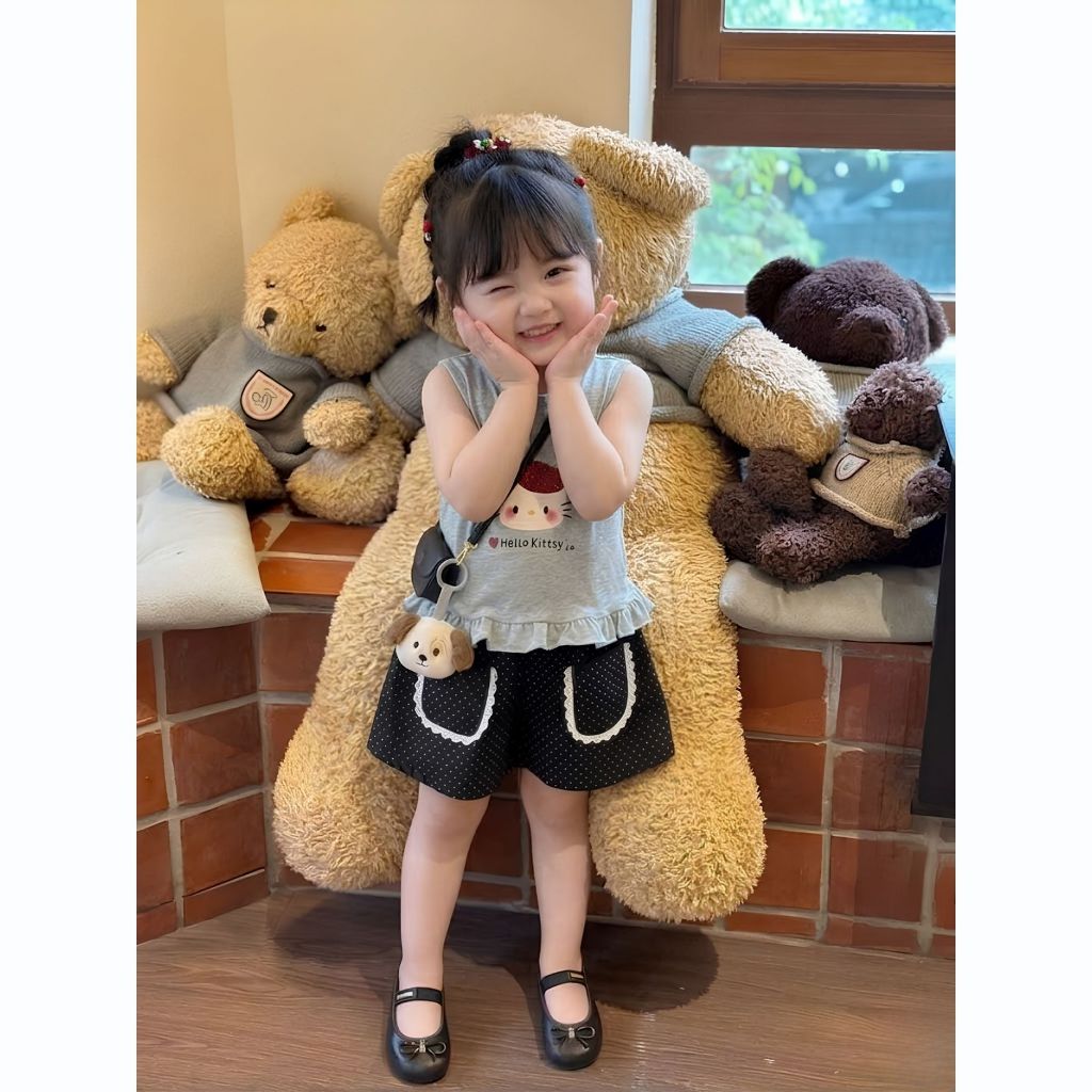 ( COMBO 1-2 ) Bộ đùi nữ bé gái áo 3 lỗ quần túi bèo bé gái sz 9 - 37 kg, quần áo bé gái mùa hè 2026