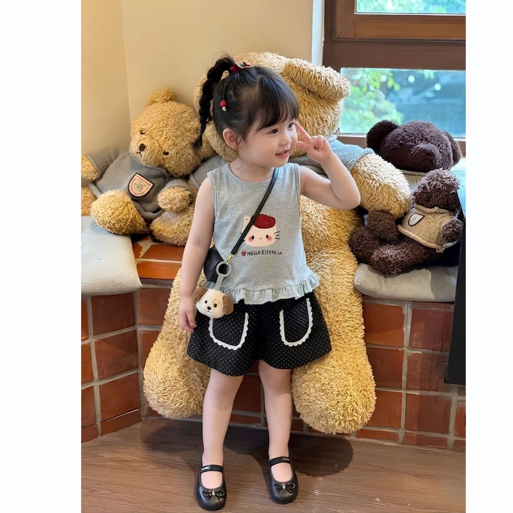 ( COMBO 1-2 ) Bộ đùi nữ bé gái áo 3 lỗ quần túi bèo bé gái sz 9 - 37 kg, quần áo bé gái mùa hè 2026