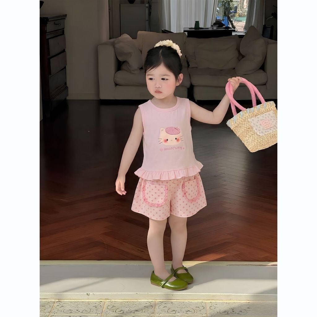 ( COMBO 1-2 ) Bộ đùi nữ bé gái áo 3 lỗ quần túi bèo bé gái sz 9 - 37 kg, quần áo bé gái mùa hè 2026