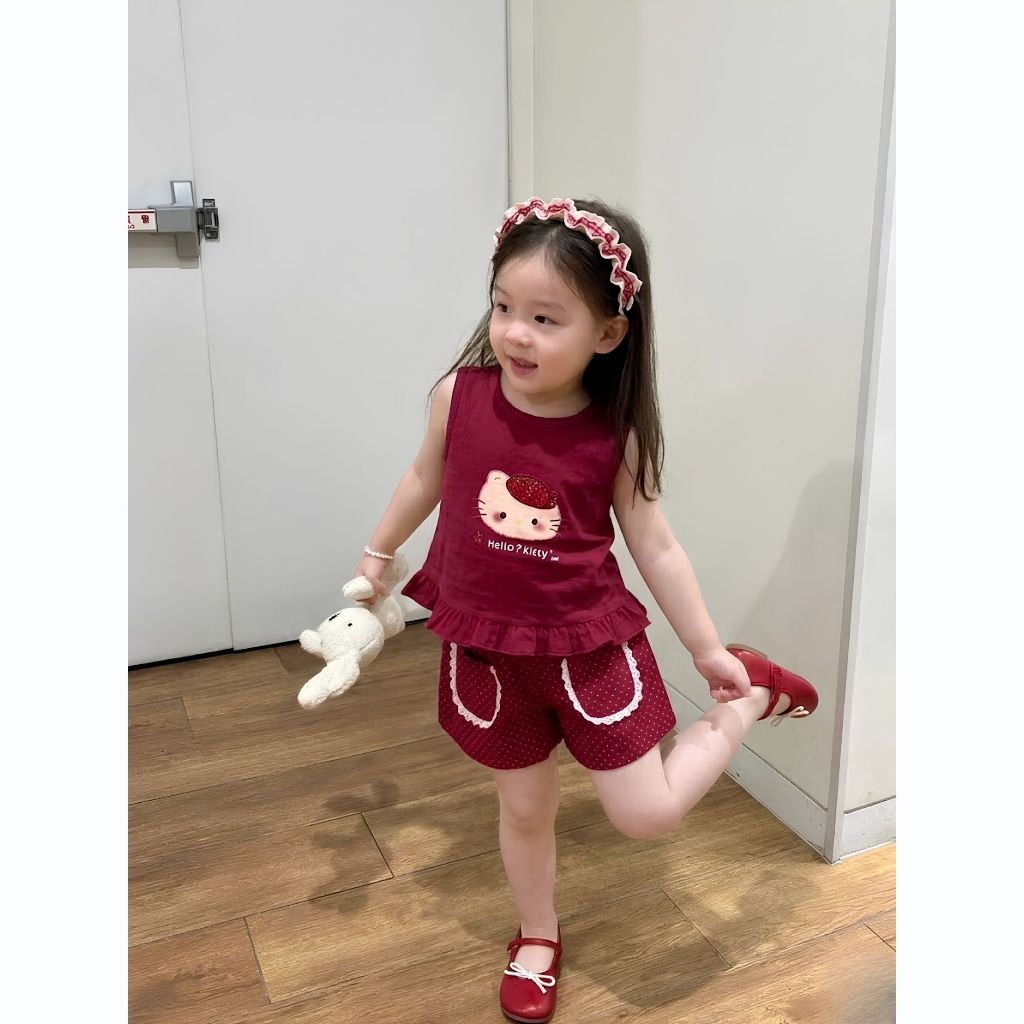 ( COMBO 1-2 ) Bộ đùi nữ bé gái áo 3 lỗ quần túi bèo bé gái sz 9 - 37 kg, quần áo bé gái mùa hè 2026