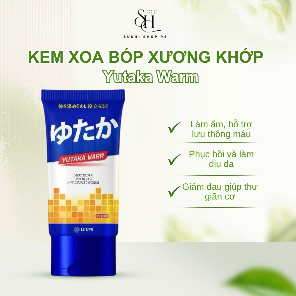 Kem Xoa Bóp Xương Khớp Yutaka Warm Hỗ Trợ Làm Ấm Cơ Thể, Giảm Nhức Mỏi Sau Vận Động 50g