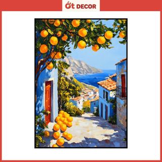Tranh Cửa Sổ 3D Khung Cảnh Biển Xanh Tươi Mát - Tranh Dán Tường Tiện Lợi Ớt Decor