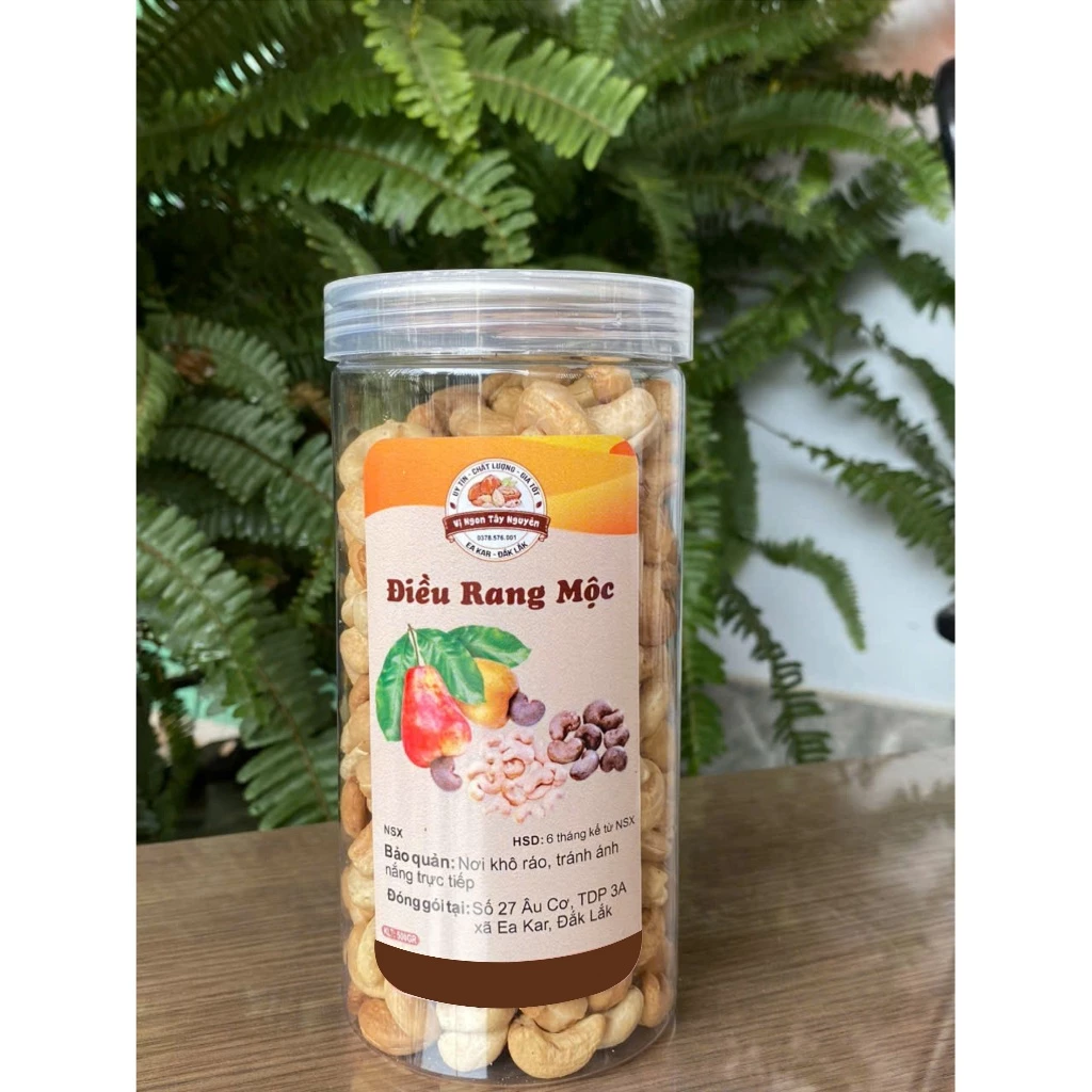 Hạt điều rang mộc Đắk Lắk – nguyên chất 100%, không muối, giòn bùi, ăn vặt healthy, hạt to đều, không phụ gia