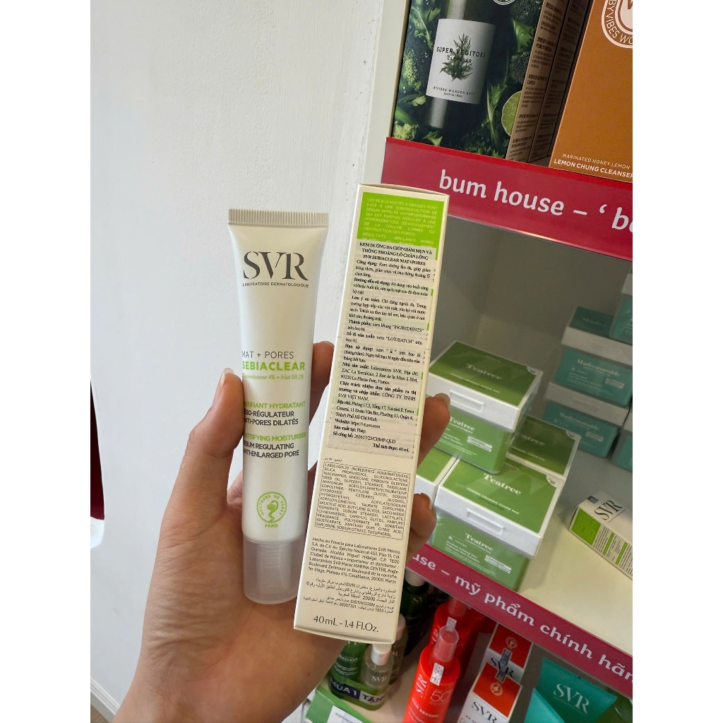 [HÀNG CTY] Kem Dưỡng Da SVR Sebiaclear Mat+Pores Kiềm Dầu, Se Khít Lỗ Chân Lông 40ml
