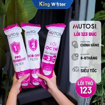 [HỎA TỐC HCM] Bộ 03 Lõi Lọc Thô MUTOSI Chính Hãng - Lõi Lọc 123 Đúc Nối Nhanh Chuẩn 10 Inch
