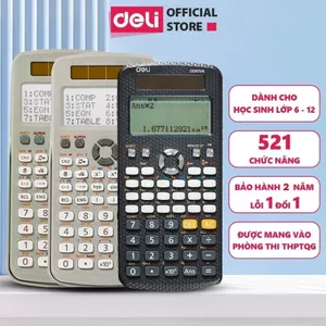 Máy tính khoa học Deli Máy tính học sinh cấp 2 3 chuyên dụng cho thi chuyển cấp và đại học