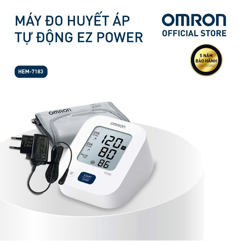 (Dòng mới 2026 - Kèm Adapter) Máy Đo Huyết Áp OMRON EZ Power HEM-7183-CAP - Bảo hành 5 năm