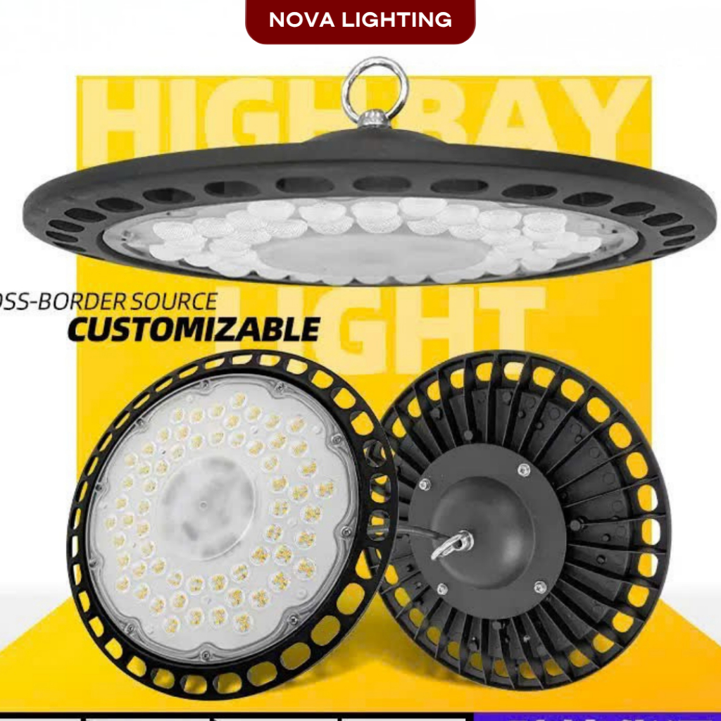 Đèn LED Nhà Xưởng UFO 100W 150W 200W 300W Chống Bụi Nước IP66 – Ánh Sáng Mạnh, Tuổi Thọ Cao Tiết Kiệm Điện Chip LED SMD