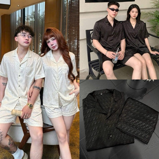 (Có sẵn) Đồ Bộ, Đồ Đôi Cộc Đùi Chữ Di.or. Hai Màu Đen Và Trắng Mặc Nhà, Mặc Ngủ Thoải Mái-Hàng QCCC