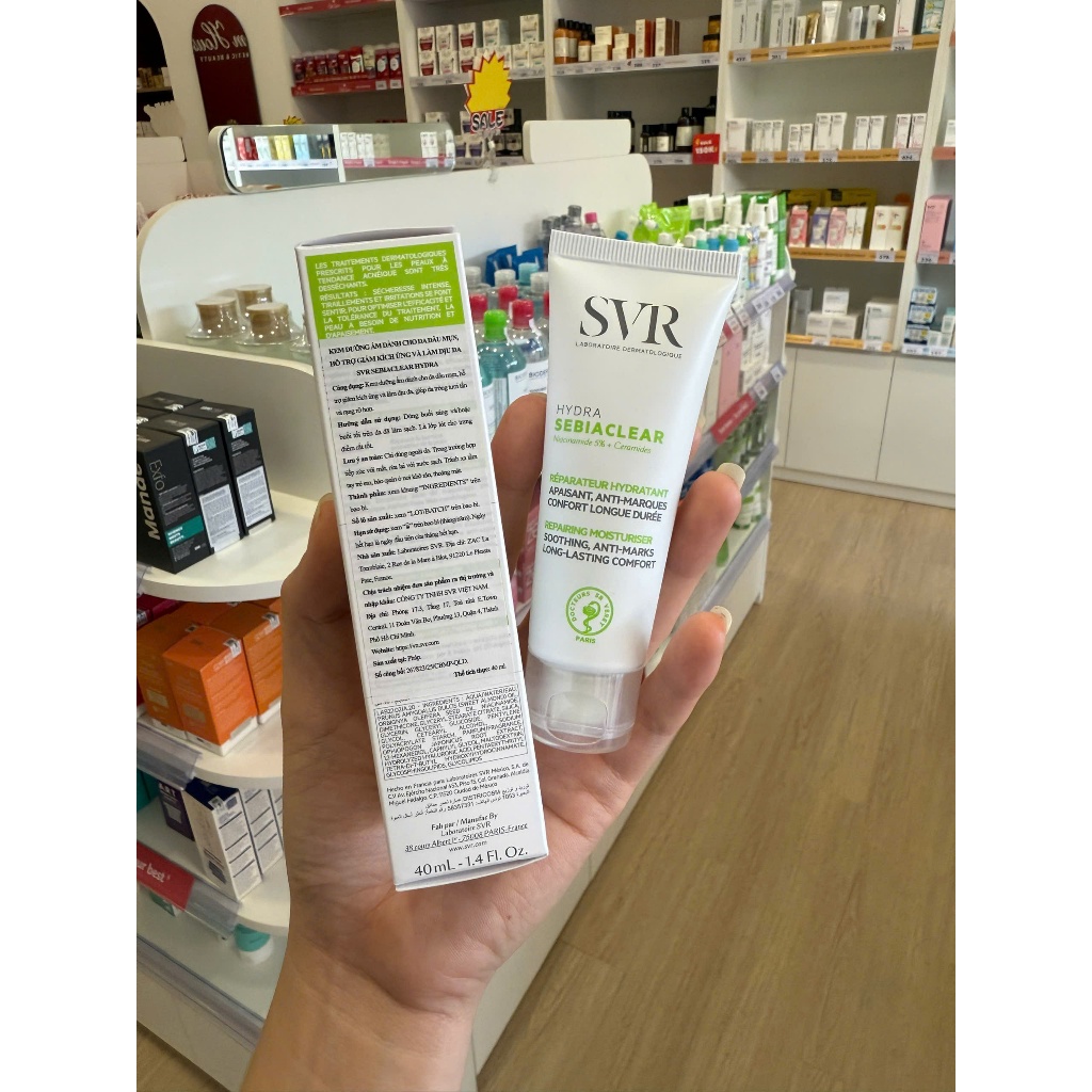 [HÀNG CTY] Kem Dưỡng Ẩm Kiểm Soát Dầu SVR Sebiaclear Hydra Dành Cho Da Dầu Mụn 40ml
