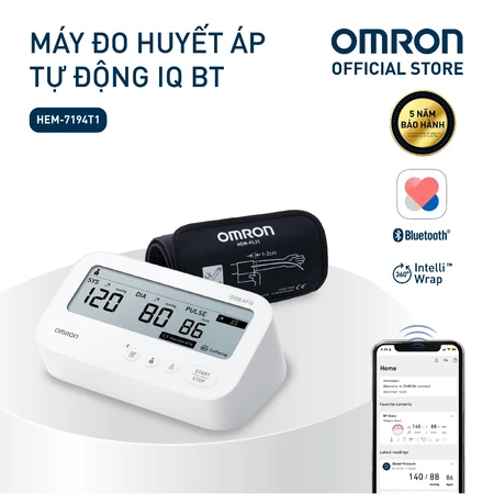 Máy Đo Huyết Áp Bluetooth Phát Hiện Rung Nhĩ OMRON IQ BT HEM-7194T1