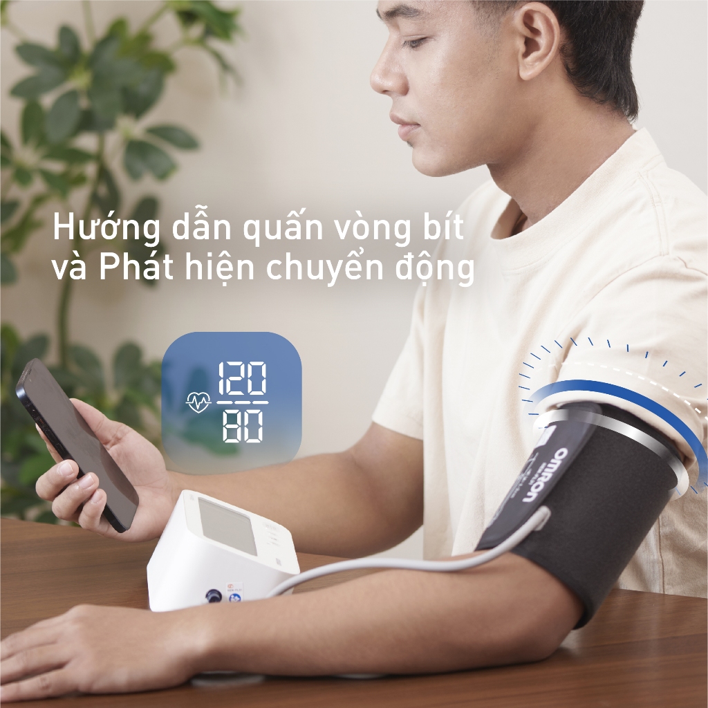 Máy Đo Huyết Áp Bluetooth Phát Hiện Rung Nhĩ OMRON IQ BT HEM-7194T1